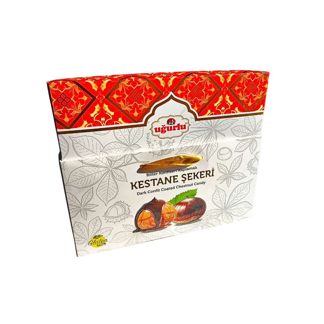 Ugurlu kastanikommid šokolaadiglasuuris kinkepakendis 320g Ugurlu kastanikommid šokolaadiglasuuris kinkepakendis 320g